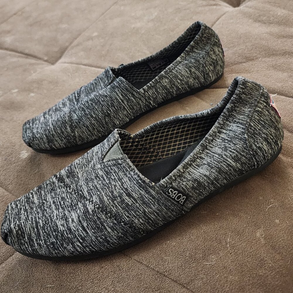 Skechers BOBS Plush Express Yourself slip-on flats - Heathered Black - Size 8